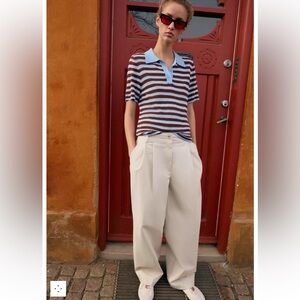 Zara PLEATED BARREL PANTS